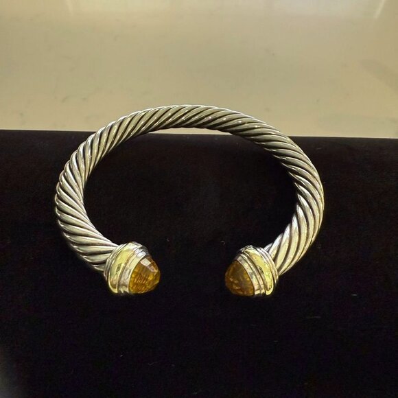 Silver And Gold Twisted Cuff Bracelet By David Yurman - Picture 3 of 14